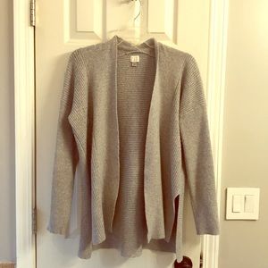 S gray “A New Day” cardigan open-front sweater.